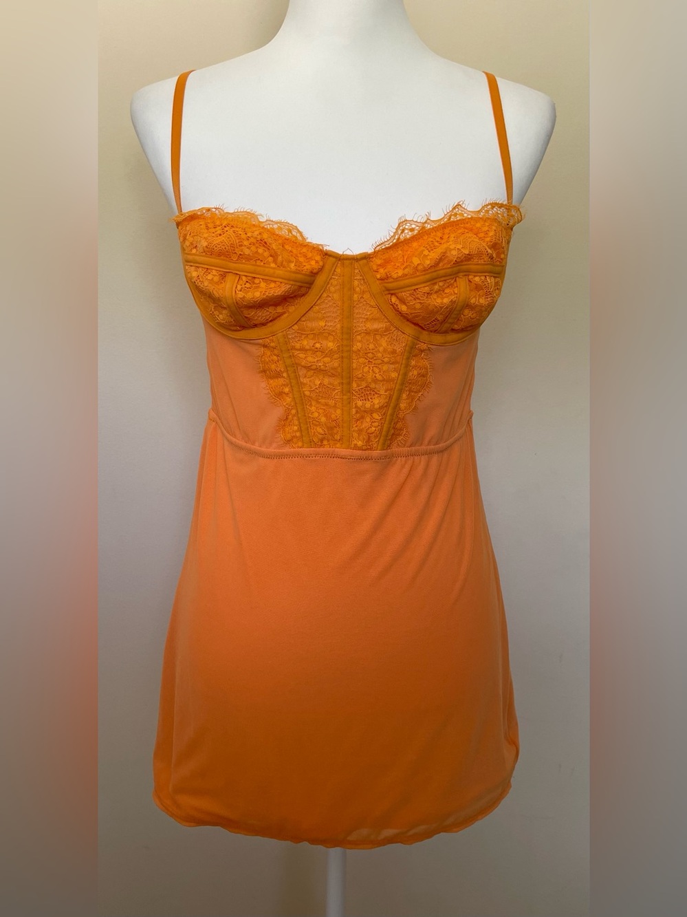 Urban Outfitters Modern Love Corset Mini Dress in Orange, Size M